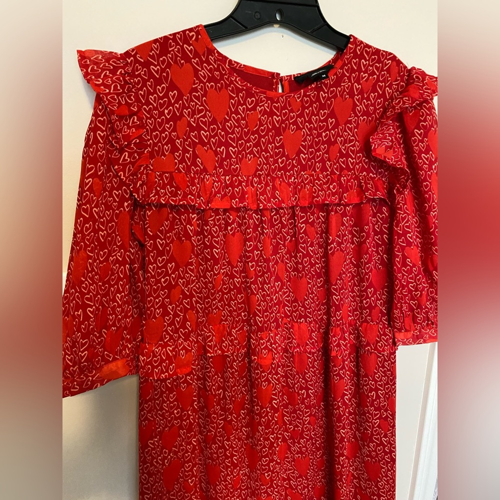 Red Heart Patterned Women’s Dress